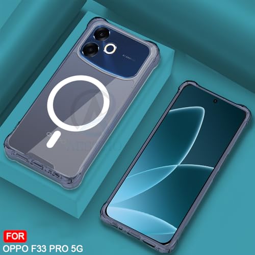 Image of AESTMO Clear Back Cover for Oppo F33 Pro 5G | 360 Protection | Transparent Back Cover for Oppo F33 Pro 5G (PC + TPU, Compatible with MagSafe Accessories, Transparent Bumper)