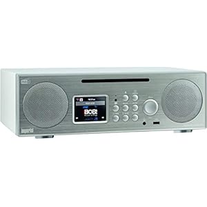 Imperial 22-248-00 Dabman i450 CD Internet-/DAB+ Radio (2.1 geluid, bluetooth, internet/DAB+/DAB/UKW, WLAN, LAN, CD, USB, Aux In, Line-Out, incl. voeding) zilverwit