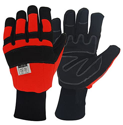 OZAKI - Gants Tronçonneuse - Gants Hiver Spécial Travaux de Tronçonnage - Protection Dos de la Main Gauche - Taille 11/XL