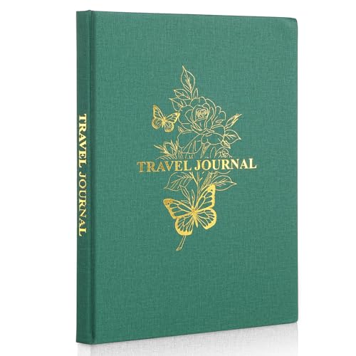 Travel-Journal-B5-Linen-World-Travel-Journal-Travel-Gifts-for-Women-Travel-Notebook-with-Prompts-12-Trips-Photos-Bucket-List-Keepsakes-76-x-103-Green