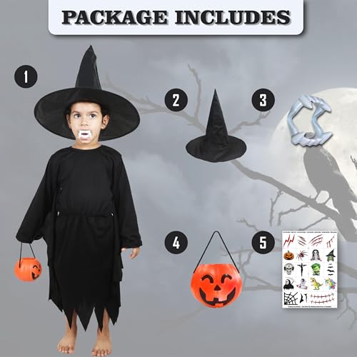 Image of Sarvda Halloween Dress | Costume and Accessories | For Girls and Boys | Haunted Horror Theme Party Vampire Witch Ghost Skeleton Draculla Pumpkin Scary Cosplay Dress