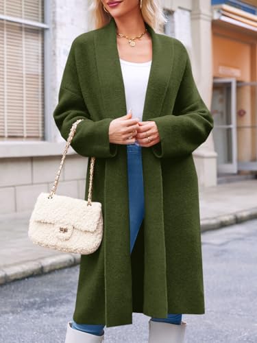 Image of Saodimallsu Womens Long Cardigan Sweaters Chunky Open Front Oversized Slouchy Knit Fall Trendy Coatigan Jackets
