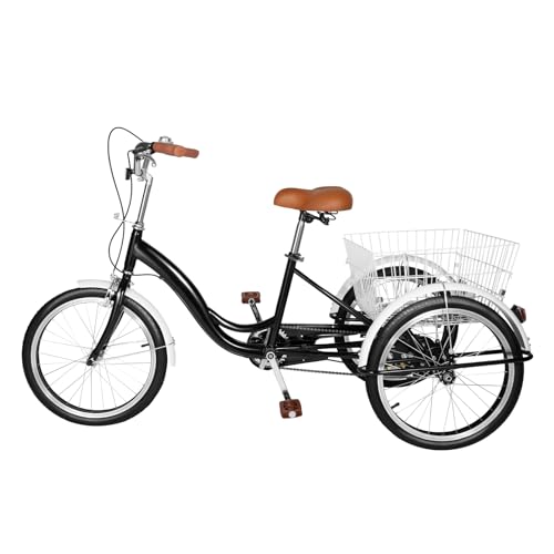 Triciclo Per Adulti Pieghevole 20 Pollici - Con Cestino, Regolabile In Altezza, Ideale Per Anziani E Tempo Libero, Colore Rosso - Foto 9