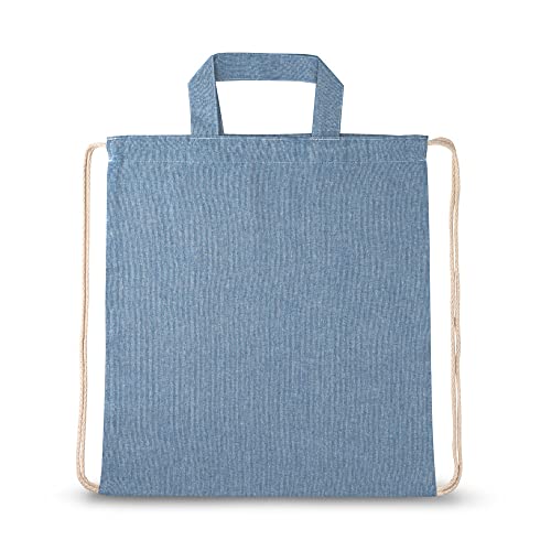 lepni.me Plain Tote Bag for Women | Canvas Drawstring Bag for Kids | Man Bags For Men | For School, Shopping or Gym| Premium Organic Cotton (Drawstrig/Tote Bag Blue Blank) - Image 2