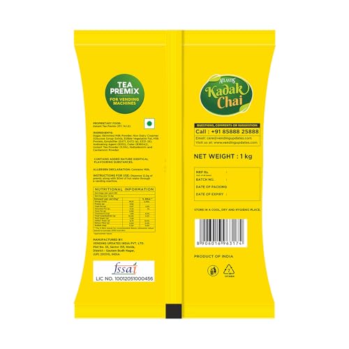 Image of Atlantis 3 in 1 Instant Kadak Cardamom Tea and Coffee Premix Powder Combo (Contains Tea, Coffee, Milk and Sugar) 1 Kg each for Vending Machines /Manual Use