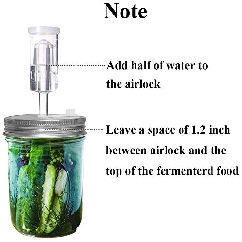 Fermentation Lids, 6 Set Fermentation Kit For Wide Mouth Jars, 6 Stainless Steel Fermenting Lids With 6 Silicone Grommets, 6 Airlocks, 6 Silicone Rings(Jars Not Included) #TOP5