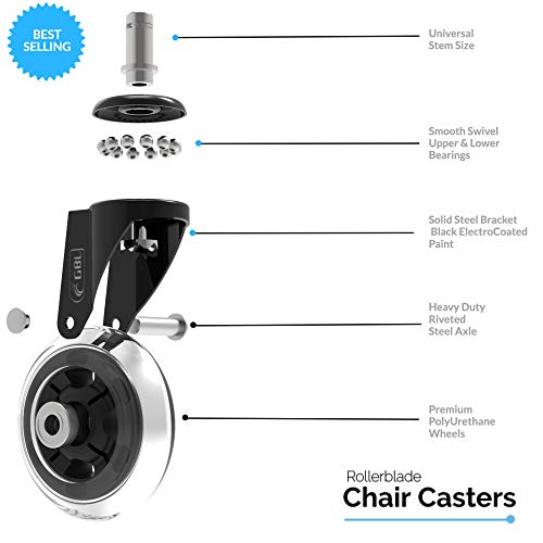 GBL - 5 Rotelle per Sedie Set da Ufficio | Ruote