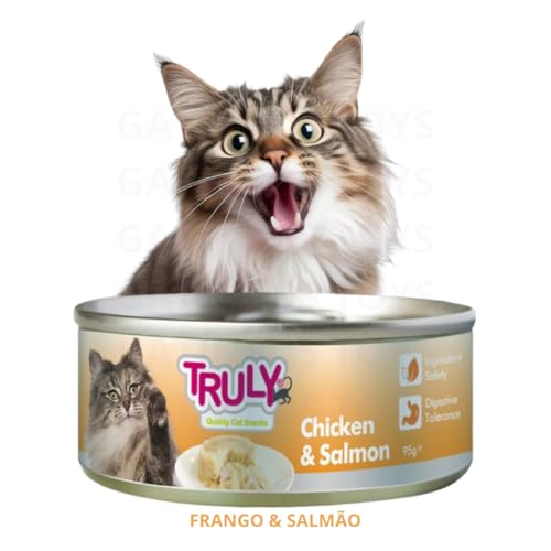 Alimento úmido natural Truly gatos sachê natural em lata - KIT DEGUSTAÇÃO COM 3 LATAS - Frango, Salm