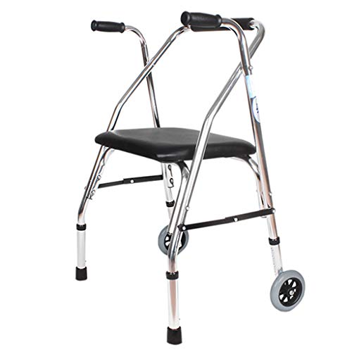 Transport Rollator Walker with Seat and Wheels - Folding Walker and Transport Chair, Lightweight, Aluminum Alloy Frame