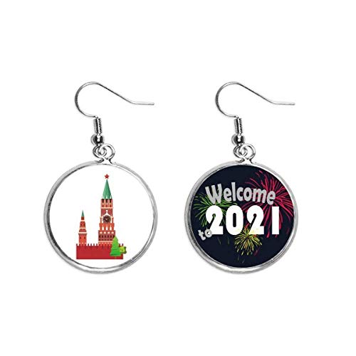 Pendientes de Plata con Símbolo Nacional de Rusia Talla M