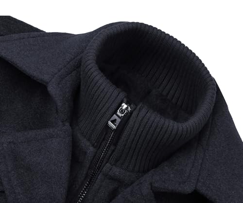 Image of APTRO Men's Pea Coat Wool Jacket Windbreaker Single Breasted Winter Coat
