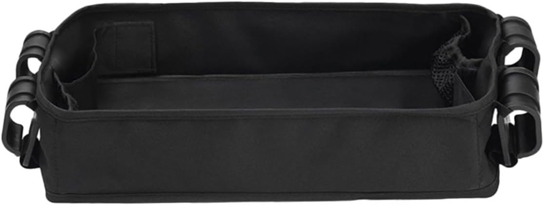 KOMBIUDA Stroller Snack Tray Cup Holder Clip Organizer for Carriage Canvas Material Lightweight Design for Easy Portability Black Xl