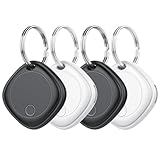 Smart Tracker Tag 4er Pack, Schlüssel Finder Kompatibel mit Apple Find My APP (nur iOS), IP67 wasserdicht, Austauschbarer Akku, Bluetooth Key Finder für Gepäck/Taschen/Koffer/Brieftasche