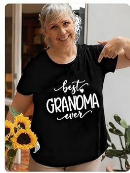 Grandma Colorful Letter Print Tee – Women's Casual Short Sleeve T-Shirt, Mother's Day Gift, Summer Tops - View #7