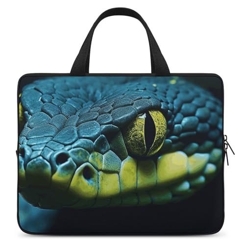 Bolso de hombro para laptop verde y negro miniatura 1