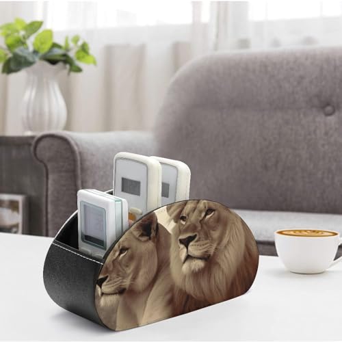 Support de télécommande L007 en cuir synthétique à 5 compartiments pour table - Lot de 3 boîtes - 5