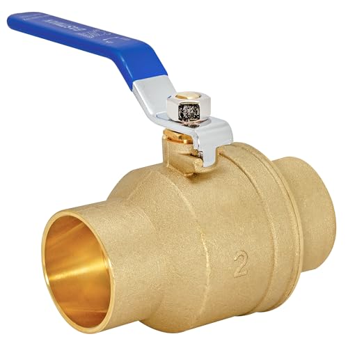 Eastman Heavy Duty Full Port Brass Ball Valve, 2 in Sweat x 2 in Sweat Connection, 20071LF