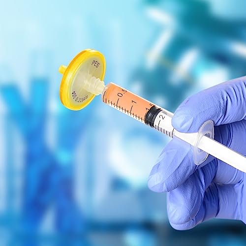 Image of Sterile PES Hydrophilic Membrane Syringe Filtration with 0.22 μm Pore Size and 25 mm Diameter, 10 Pack