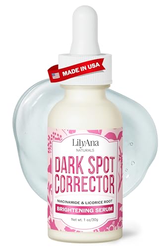 LilyAna Naturals Dark Spot Corrector - Dark Spot Remover for Face - Brightening Face Serum for Women and Men - Niacinamide and Licorice Root -1oz