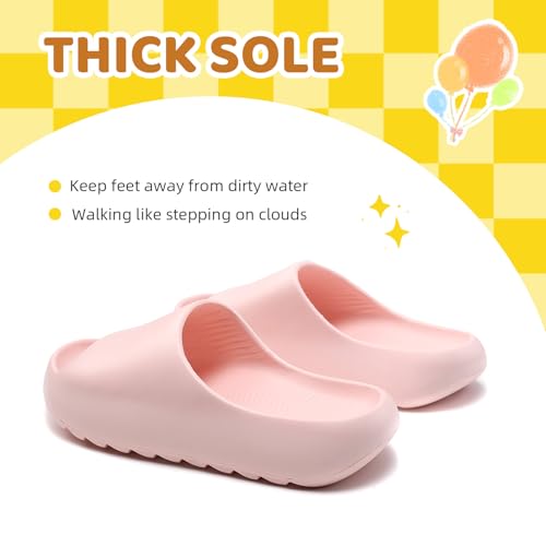 Image of Kids Cloud Slides for Boys & Girls, Super Soft & Comfy Beach Pool Slippers, Non-Slip Waterproof Shower Sandals for Toddlers & Kids