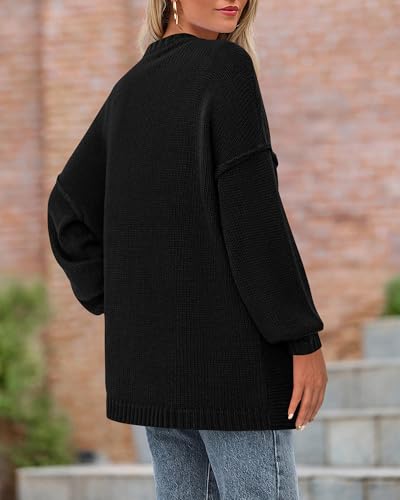 Image of BTFBM Casual Cardigan Sweater for Women Fall 2026 Long Sleeve Sweaters | Fall Outfits, Loose Fit,Solid,Open Front Chunky Knit Sweaters,Chunky Cardigan Sweaters For Women,Checkered Outwear Coat