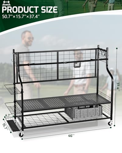 Image of Mythinglogic 4-Bag Golf Storage Organizer with Club and Shoe Storage