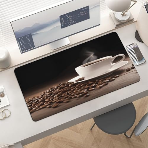 Pad de escritorio grande con diseño de taza de café y base de goma miniatura 6