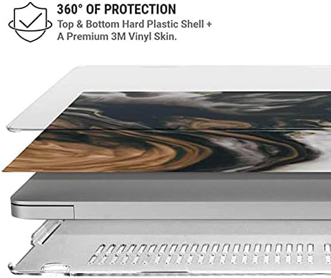 Skinit Case + Skin Compatible with MacBook Pro 16in (2019-20) Originally Designed Copper and Black Marble Ink Design