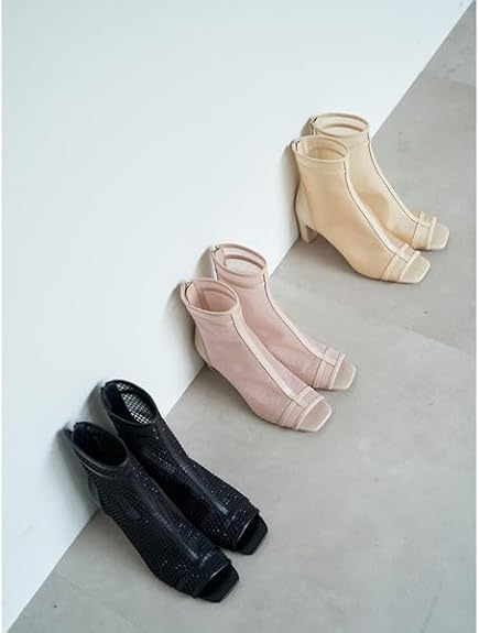 【美品】SNIDEL スナイデル オープントゥメッシュ　ショートブーツ SNIDEL（スナイデル）の「オープントゥメッシュショートブーツ