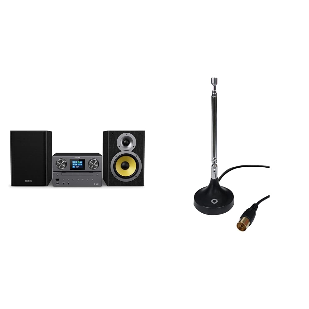 Philips Mini Stereoanlage M8905/10 Mit Bluetooth, Spotify, DAB+ Radio & Oehlbach DAB+ Antenne – 100W Power Für Dein Zuhause