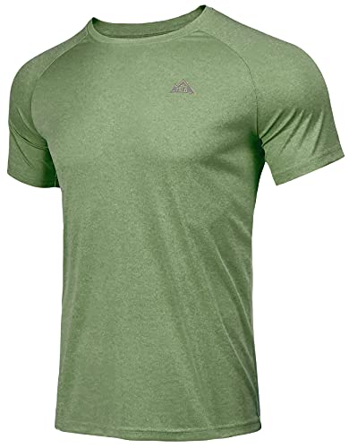 MOERDENG Men s Short Sleeve Running Shirts UPF 50+ Sun Protection SPF Breathable Quick Dry Athletic Workout T-Shirts