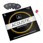 MORIATY® Gitarrensaiten Westerngitarre – Premium Phosphor Bronze Saiten für Akustikgitarre (6er Set) | Inkl. 4 Plektren + Extra E-Saite | Steel Acoustic Guitar Strings für Anfänger & Profis