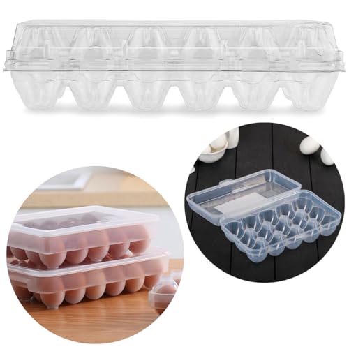 Kit 2 Forma para Guardar Ovo na Geladeira Porta 30 Ovos Com Tampa Bandeja Cartela para Empilhar Orga