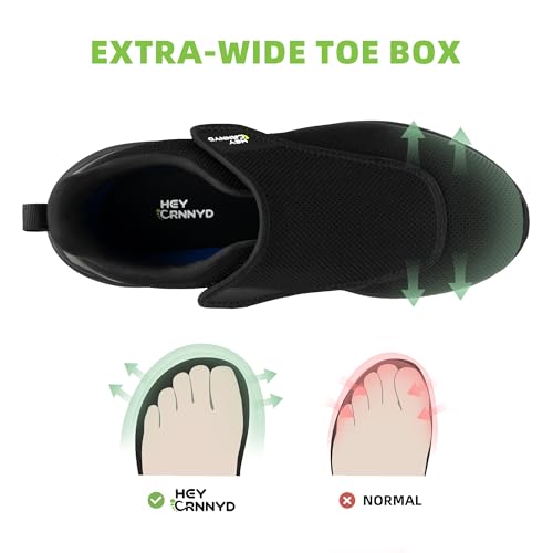 Diabetic Shoes for Men Wide Non-Slip Water-Resistant Orthopedic Slip On Walking Shoes Adjustable Closure Sneakers for Swollen Feet Neuropathy Relief, Arch Support2