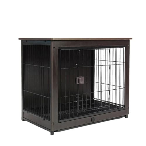 犬用ケージ 木製 ペット 屋内 柴犬 中型犬 小型犬 犬用フェンス 家庭用 トイレ分離付き 犬用ケージ - モダンでシンプルなスチールと木材のデザイン 3ステップで素早く設置 折りたたみ式収納 安全で環境に優しい素材 大容量 快適なスペース (アップルウッ