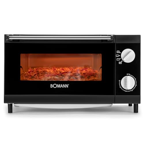 Bomann Pizzaofen mit 12L Backraum | Minibackofen ideal zum Grillen & Aufbacken | Backofen mit Ober- & Unterhitze | Mini Backofen mit 60 Min.-Timer | Backofen klein inkl. Backblech | MPO 2246 CB