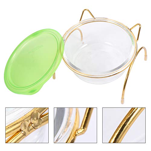 Conjunto de tigela para gato protetor de pescoço transparente com boca oblíqua para gatos (estrutura