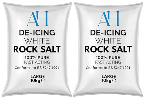 Image of De-Icing Salt, 2 x 10kg (Total 20kg) – Fast-Acting & High-Purity White Rock Salt | Quick Snow & Ice Removal | No Residue | Easy to Spread for Driveways, Paths & Roads | Packaging May Vary
