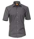 150910 Redmond Herren Popeline Hemd unifarben Modern Fit 100& Baumwolle