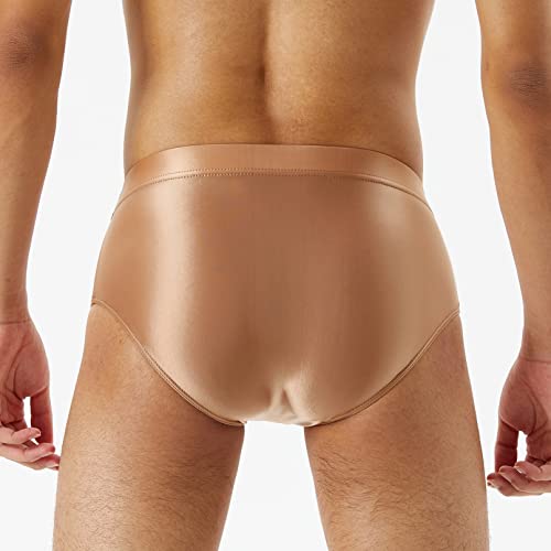 Jhaoyu Mens Swimsuit Glossy Smooth Bikini Briefs Panties Elastic Waistband Swimming Bottom Solid Underwear4