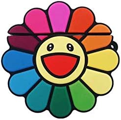 Ultra Thick Soft Silicone 3D Sunflower Smiley Face Case with Finger Strap for Apple Airpods 1 2 Wireless Earbuds Protector Smile Shockproof Summer Fresh Creative Delicate Cute Lovely Gift Girls Women