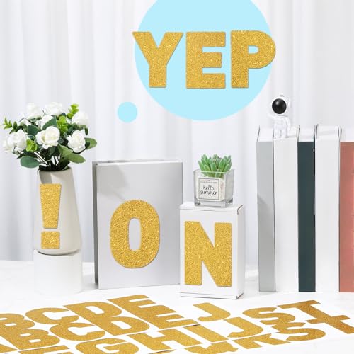 Image of Harloon 232 Pcs Large Glitter Letter Stickers, Gold, 4 Inch