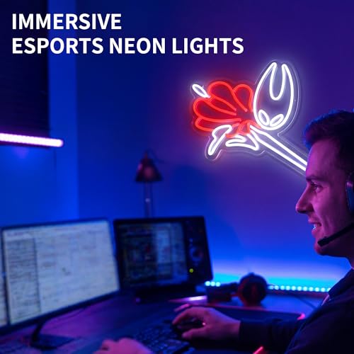 Image of Hollow Knight Neon Sign for Wall Decor Hollow Knight Merch for Wall Decor Man Cave Decor Bedroom Light Up Signs Teen Game Room Decor(17 x 13In)