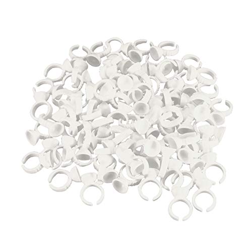 VALICLUD 500 piezas Unidades Anillos Desechables para de y Pestañas Contenedor de Tinta S Herramienta de Maquillaje para Aplicación Rápida y Limpieza Fácil