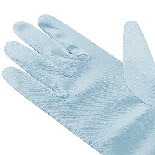 Vicloon Prinzessin Kostüme Eisprinzessin Set of 9, ELSA Handschuhe, Pfirsichherz Krone, Zauberstab, Halskette, Ring, Ohrring.(Blau)