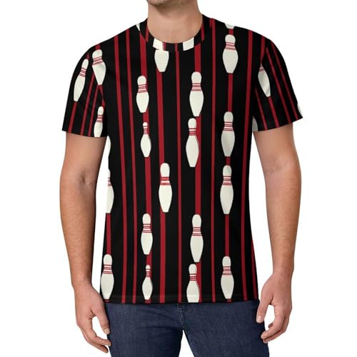 Bowling Men's T-Shirts Short Sleeve Tees Undershirts Crewneck Tops for Sports Casual