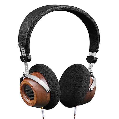 okcsc M1 Pro Open-Back Headphones, Wired On-Ear Design Stereo Headsets, Retro Headphones Sapele Wood Shell 40mm Driver with 3.5mm Connection/6.35mm Conversion Plug Included for Music Audiophile