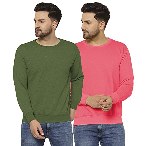 Image of Mack Jonney Fleece Round Neck Sweatshirt for Men (Pack of 2)-SW RN NVY Sky 02-P
