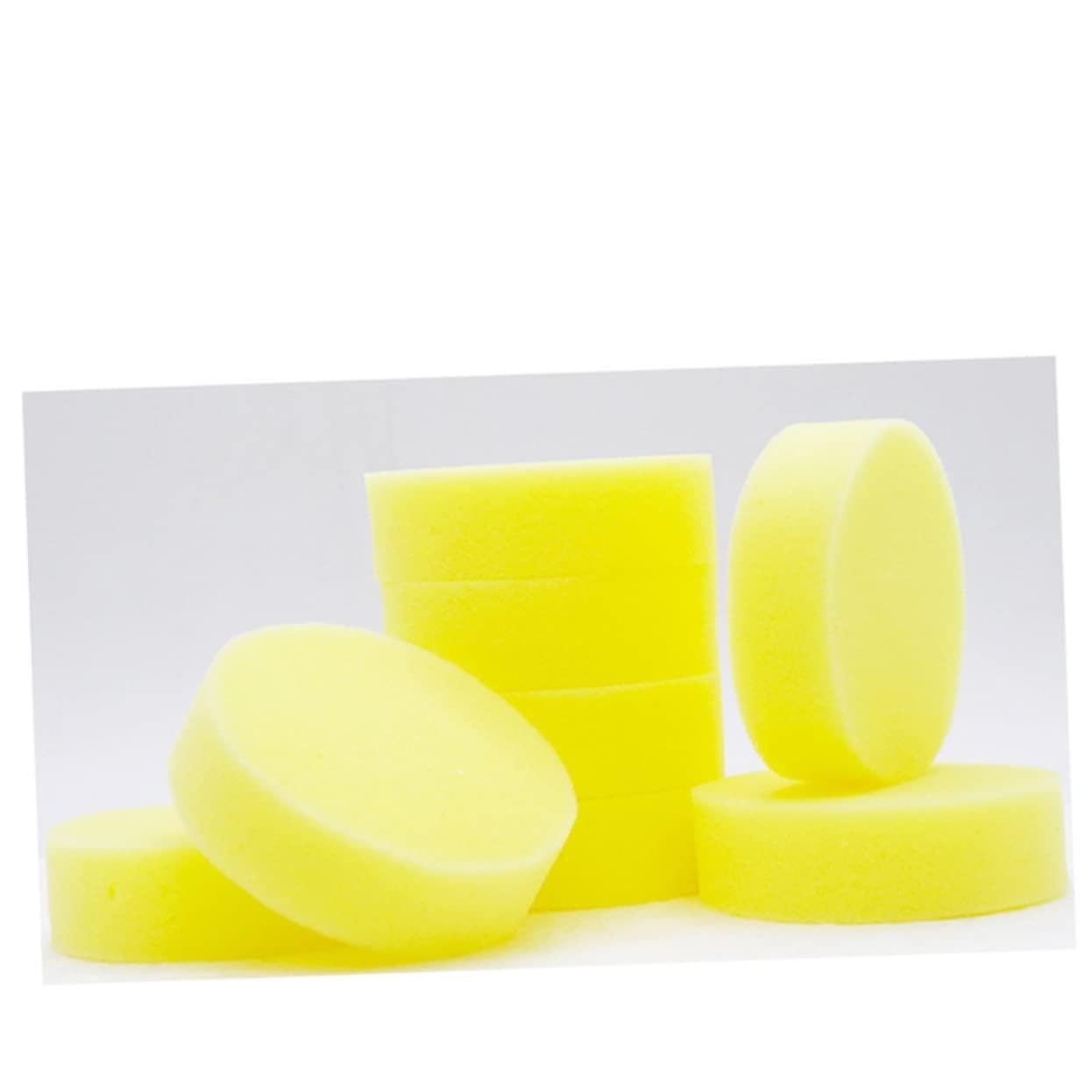 Éponge à Cirer de Nettoyage 4 Pièces en Éponge Jaune | Éponge de Cire de Voiture, Polissage et Dépoussiérage, Lot de 4 Pièces, Format Pratique pour L’entretien