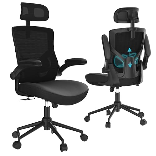 La mejor selección de Silla Chairman - los preferidos. 41 CYKOV - Silla de computadora ergonómica de Malla, Respaldo Alto, reposacabezas Ajustable con Brazos abatibles, Soporte Lumbar, Silla de Trabajo ejecutiva giratoria (Moderno,...
